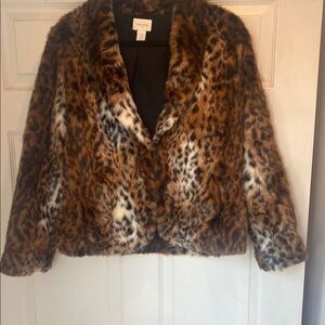 Chico's Brown Faux Fur Jacket